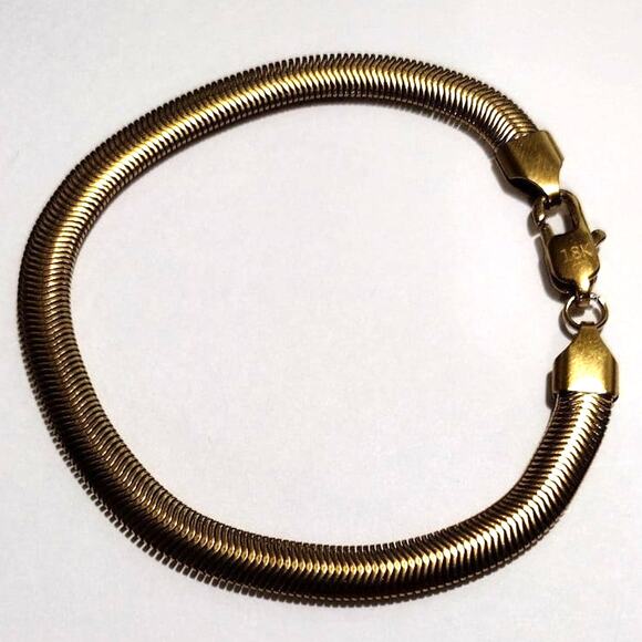 18k Gold Plated Necklace & Bracelet Snake Chain Birthday Valentine's Gift NEW!